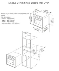 Empava 24" Electric Single Wall Oven with 6 Cooking Functions Mechanical Knobs Control in Stainless Steel, Black/Silver 11 71Rfje9It6L