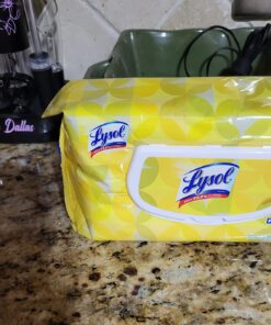 Lysol Disinfectant Wipes, Multi-Surface Antibacterial Cleaning Wipes, For Disinfecting and Cleaning, Lemon and Lime Blossom, 80 Count (Pack of 4) 80 Count (Pack of 4) White Standard Packaging 59 71RhYZkWqYL