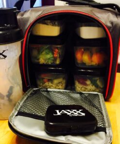 Fit & Fresh Jaxx Fit Pack Meal Prep Bag, Standard, Red & Black, Polyester 37 71RhqfKDf0L
