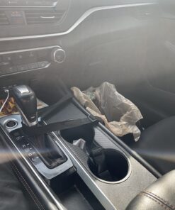 KMMOTORS Car Trash Can, Leather Trash Bag Foldable Hanging bin, Cute car Gadgets, Garbage Container, Vegan Leather(Medium, Black) Medium 38 71RiCZI3ryL