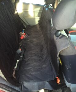 BarksBar Pet Car Seat Cover with Seat Anchors for Cars, Trucks and SUV's, Water Proof and Non-Slip Backing Regular, Black Standard 39 71RjzAGSRBL