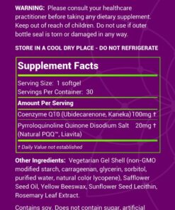 FertileQQ - Boost Your Fertility - CoQ10 Plus PQQ (Pyrroloquinoline Quinone) - 100mg of CoQ10 Plus Natural PQQ 20mg 10 71Rk270oFuL