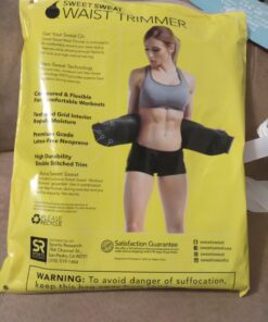Sweet Sweat Waist Trimmer for Women and Men - Sweat Band Waist Trainer for High-Intensity Training & Workouts, 5 Sizes XX-Large Black/Yellow 41 71Rl3AptRhL