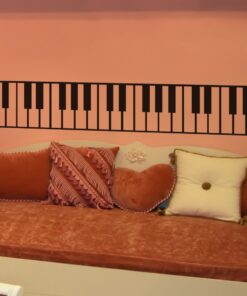 Piano Keys Wall Decal Sticker. Musical Instrument Decor. - Black, 10" x 72". Easy to Apply & Removable. 10in X 72in (Black) 23 71RlRPVFFL