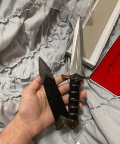 Velocity Airsoft KM6002 440 Stainless Steel 11" Double Edged Dark Assassin Dagger with Sheath 42 71RleMNxxL