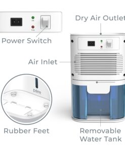 Pure Enrichment® PureDry™ Mini Dehumidifier - 27oz Compact Water Tank Eliminates 300ml/day of Excess Moisture from Closets, Bathrooms, Boats, Kitchens, and Other Small Rooms and Living Spaces 29 71RlmHuTG4L
