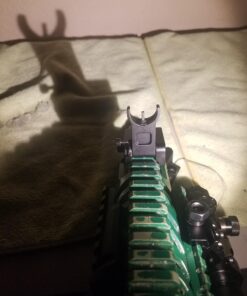 Feyachi Flip Up Iron Sight Front Rear Sight Compatible for Picatinny Rail and Weaver Rail of Rifle, Foldable Sights Black 71 71RmGfVQQqL