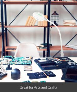 Brightech LightView Flex Magnifying Desk Lamp, 1.75X Light Magnifier, Adjustable Magnifying Glass with Light for Crafts, Reading, Close Work White 32 71RoCGf9zXL