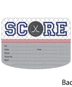 Big Dot of Happiness Shoots and Scores - Hockey - Shaped Fill-in Invitations - Baby Shower or Birthday Party Invitation Cards with Envelopes - Set of 12 7 71RoQe47Q L