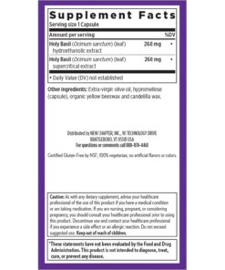 New Chapter Stress Relief Supplement - Holy Basil Force with Supercritical Holy Basil for Stress Support + Immune Support + Non-GMO Ingredients - Vegetarian Capsules, 120 Count 120 Count (Pack of 1) Vegetarian Capsule 14 71RpFtm5vlS