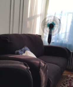 COSTWAY Pedestal Fan, Black-Double 3 Blades 27 71RpKyufLKL