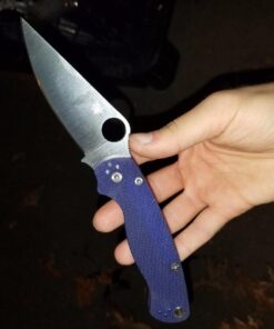 Spyderco Para Military 2 Signature Midnight Blue Knife with 3.42" CPM S110V Steel Blade and Durable G-10 Handle - PlainEdge - C81GPDBL2 52 71Rpk nsUL
