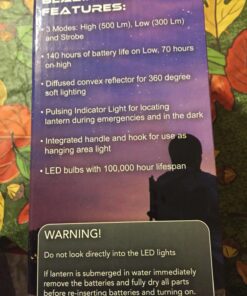 Blazin Ultra Bright Camping Lantern - Waterproof, Portable & Lightweight, 500 Lumens Battery Operated Camping Light - Ideal for Camping, Hurricane, Power Outages & Emergencies 500 Lumen Green 45 71RqWSE6BdL