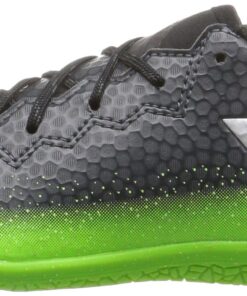 adidas Unisex-Child Performance Messi 16.3 Indoor Soccer Shoes Skate 13 Little Kid Dark Grey/Silver Metallic/Solar Green 12 71Rr4eL9YBL