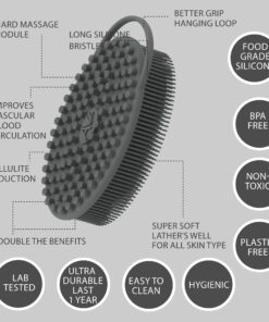 Avilana Silicone Body Scrubber, Gentle exfoliating Body Scrubber That's Easy to Clean, Lathers Well, Long Lasting, and More Hygienic Than Traditional Shower Loofah (Style 1-Gray) Style 1-gray 21 71RsFkFdlHL