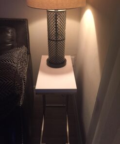 Monarch Specialties 3008, C-shaped, End, Side, Snack, Living Room, Bedroom, Laminate, White, Contemporary, Modern Accent Table-Glossy Chrome Metal, 10.25" L x 18.25" W x 25.25" H 50 71RtnEdsYuL