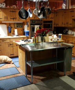 GRIDMANN Stainless Steel Kitchen Prep Table 48 x 24 Inches with Backsplash & Under Shelf, NSF Commercial Work Table for Restaurant and Home 48 in Long x 24 in Deep 38 71RuEXS KxL