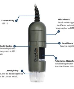 Alternative view of Dino Lite USB Hanheld Digital Microscope, 10x-220x Magnification 0.3MP/1.3MP/5.0MP True Resolution, Windows/Mac/iOS/Android Software Included, Supports PC, Tablet, Mobile Devices 1.3MP MT MS