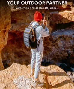 FEELLE Solar Charger Power Bank - 25000mAh Portable Phone Charger 3A Fast Charging External Battery Pack with 4 Solar Panels for Phone Outdoor Camping Orange Yellow 35 71RuuXTn9pL