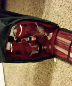 KOVOT 9 Piece Wine Travel Bag and Picnic Set Including 2 Wine Glass Holder Stakes 44 71Rvse2Z hL