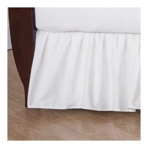 American Baby Company 100% Natural Cotton Percale Ruffled Crib Skirt, White, 52"L x 28"W + 13.5"