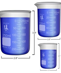 Karter Scientific, 3.3 Boro, Griffin Low Form, Glass Beaker Set - 6 Sizes - 10ml, 50ml, 100ml, 250ml, 500ml, 1000ml 25 71RwDIArUVL 1