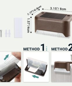 GIGALUMI 12 Pcs Solar Deck Lights, Bronze Finished Waterproof Led Solar Lamp for Outdoor Pathway, Yard, Patio, Stairs, Step and Fences. (Warm White) Warm White 29 71RwlP8ECsL