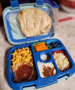 Bentgo® Kids Bento-Style 5-Compartment Lunch Box - Ideal Portion Sizes for Ages 3 to 7 - Leak-Proof, Drop-Proof, Dishwasher Safe, BPA-Free, & Made with Food-Safe Materials (Blue) Blue 31 71RwoqBDVpL