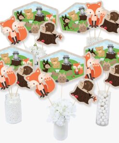 Alternative view of Woodland Creatures - Baby Shower or Birthday Party Centerpiece Sticks - Table Toppers - Set of 15