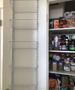 ClosetMaid Adjustable Organizer Rack with Baskets Wall or Over Door Mount, for Kitchen, Pantry, Utility Room, Closet, 12 in. W, White Finish, Inch 12-Inch 48 71Ryj3LdQWL