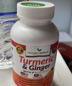 Extra Strength Turmeric Curcumin and Ginger & BioPerine - 1965mg Joint Support Supplement for Aches with Black Pepper Powder Extract - Premium Made in USA | Vegan Natural Non GMO Pills | 90 Capsules 26 71RzquGBSL