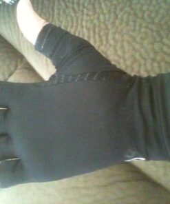 Copper Compression Arthritis Gloves | Fingerless Arthritis Carpal Tunnel Pain Relief Gloves For Men & Women | Hand Support Wrist Brace For Rheumatoid, Tendonitis, Swelling, Crocheting, Typing (M) Black Medium (1 Pair) 43 71S Vd rSL 2