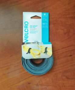 VELCRO Brand ONE WRAP Thin Ties | Strong & Reusable | Perfect for Fastening Wires & Organizing Cords | Black & Gray, 8 x 1/2-Inch | 25 Black + 25 Gray Ties 58 71S12QXjs4L