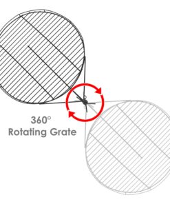 Sunnydaze Rotating Height-Adjustable Round Cooking Grate Grilling System - Black Steel Stake and Grill - 24-Inch 11 71S1NWViuqL