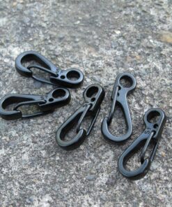 SZHOWORLD 10PCS/LOT Mini SF Spring Backpack Clasps Metal Snap Carabiners EDC Keychain Camping Bottle Paracord Hooks Black 20 71S1bs06wRL