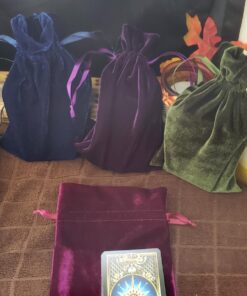 Paper Mart Tarot Bags Luxurious Velvet Bundle of 4: Hunter Green Navy Blue Rose and Purple 6" X 9" Each 24 71S2G1WpQgL