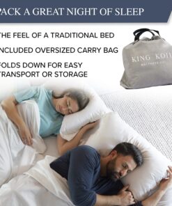 King Koil Luxury Air Mattress Queen with Built-in Pump for Home, 20” Queen Size Inflatable Airbed Luxury Double High Adjustable Blow Up Mattress, Durable - Portable and Waterproof, Black 20 Inch 39 71S2HzbPyCS