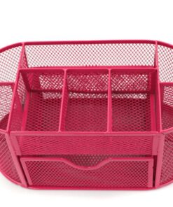 Mesh Desk Organizer Office Supply Caddy Drawer with Pen Holder Collection Pink 16 71S3KIpDPAL