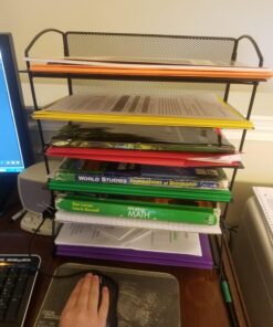EASEPRES Extra Thick 6-Tier Mesh Desk Organizer Tray, Desktop File Folder Sorter Holder for Mail Paper Document Letter Organization Storage Accessories, for Office Home School Classroom, Black 1 Pack 31 71S6UlqaUUL