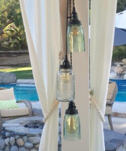 Quart Open Bottom Mason Jar Pendant Lamp - Rustic Brown 31 71S6mfcSm L