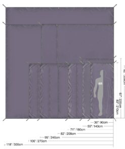 REDCAMP Large Waterproof Camping Tarp Lightweight, Multifunctional Insulated Tent Footprint for Camping Hiking Backpacking, Grey 106"x83" 106" x83" 13 71S7wini7kL