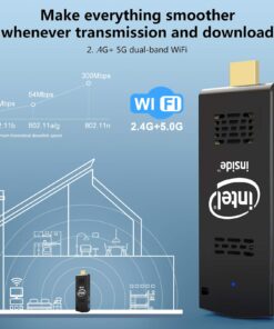 AKLWY Intel Compute Stick Mini PC Stick 8GB RAM 128GB ROM with Intel Atom Z8350 & Windows 10 Pro Support Auto-On After Power Failure,Support 4K HD,Dual Band WiFi 2.4G/5G, BT 4.2 8GB +128GB 15 71SATCGsvZL