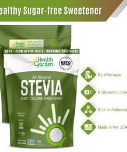 Health Garden Stevia Sweetener Powder - 4:1 Sugar Substitute - All Natural - Gluten Free - Keto Friendly - Tastes Like Sugar (2 lbs) 2 Pound (Pack of 1) 10 71SAjB45WJL