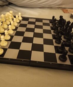 Yellow Mountain Imports Medium 2-in-1 Travel Magnetic Chess & Checkers Board Game Set - 12.5 Inches - Portable, Folding & Travel Perfect 42 71SAoog3ALL