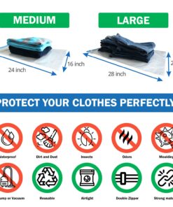 RoomierLife 8 Travel Space Saver Bags. Pack of 8 Bags, size Medium to Large. Roll-Up Compression Storage (No Vacuum Needed) & Packing Organizers. Perfect for Travel and Home Storage Travel Space Bags 23 71SD5NWSyML