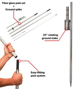 LookOurWay Feather Flag Set - 12 Feet Tall Advertising Flag Banner with Fiberglass Pole Kit and Rotating Ground Spike for Business Promotion - Grand Opening Theme - Open Red and White Red/White 9 71SDZvqFYfL