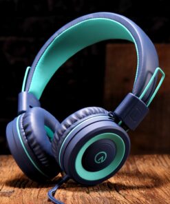 Kids Headphones - noot products K11 Foldable Stereo Tangle-Free 3.5mm Jack Wired Cord On-Ear Headset for Children/Teens/Boys/Girls/Smartphones/School/Kindle/Airplane Travel/Plane/Tablet (Navy/Teal) Navy/Teal 40 71SE5jjsbWL