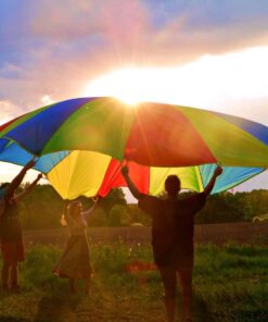 Sonyabecca Parachute, Play Parachute 10ft 12ft 16ft with 12 Handles 20ft 24ft with 16 Handles for Kids Cooperation Group Play 23 71SEDV8XboL