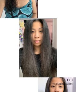 Ionic Hair Straightener Brush Upgrade 2.0,GLAMFIELDS Electrical Heated Hair Straightening with Faster Heating, MCH Ceramic Technology, Auto Temperature Lock, Anti Scald, Heat Resistant Glove(Black-01) Black 61 71SGskjPkGL