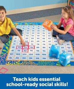 Learning Resources Make a Splash 120 Mat Floor Game, Addition/Subtraction - 136 Pieces, Ages 6+ Math Games for Kids, Educational Games 48 x 56 Inches 10 71SHE 6LBXL